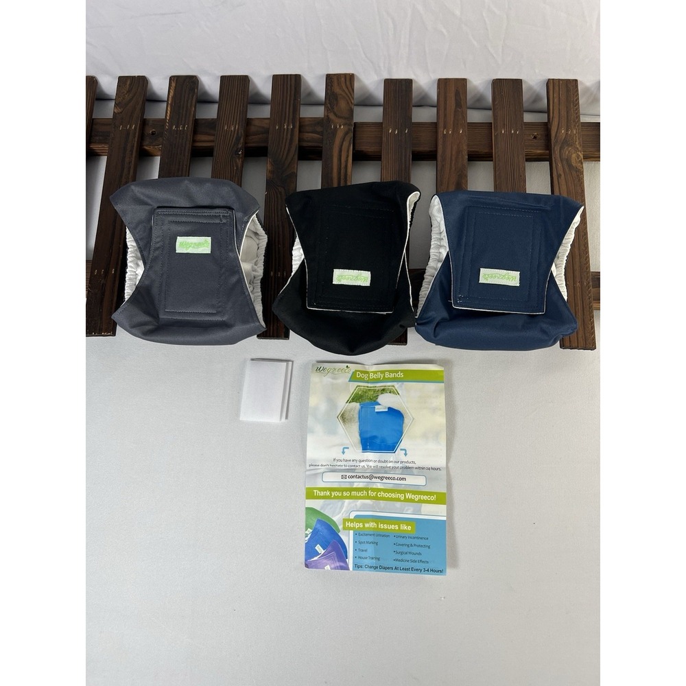 Wegreeco Washable Male Dog Diapers -  Belly Wrap Pack of 3, Size ‎ S Small